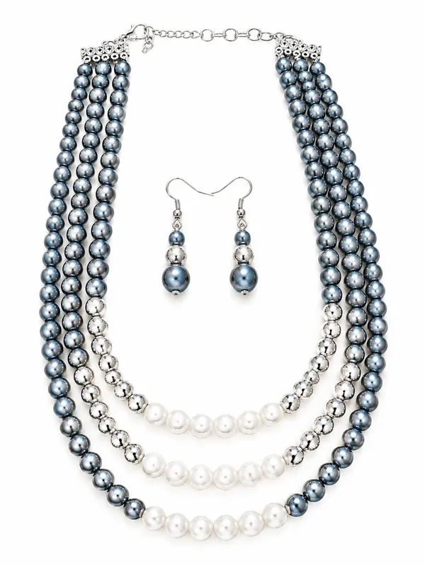 Silver_Look_Pearl_Beaded_Layered_Necklace_Set_with_Earrings