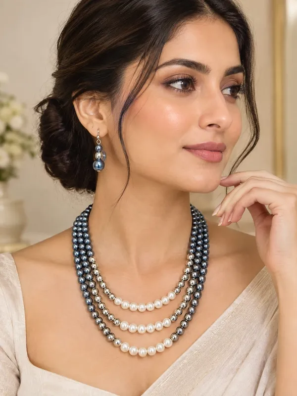 Silver_Look_Pearl_Beaded_Layered_Necklace_Set_with_Earrings
