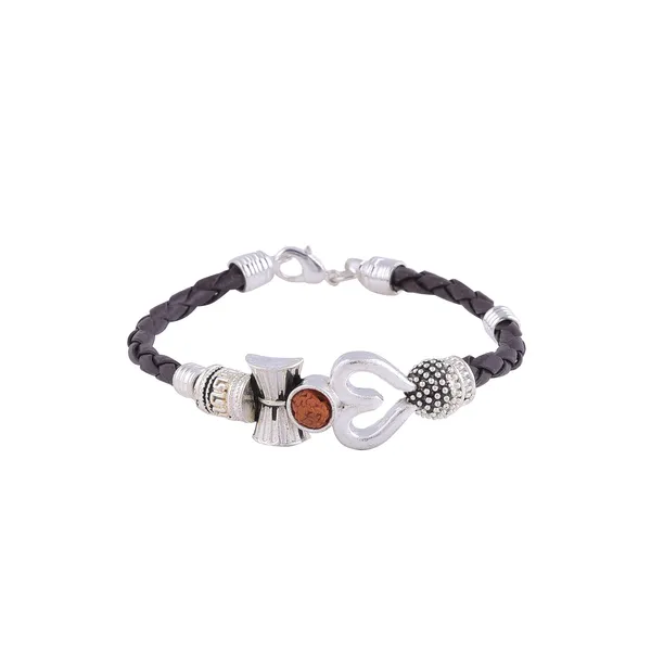 Silver_Brass_Premium_Trishul_Bracelet_For_Unisex