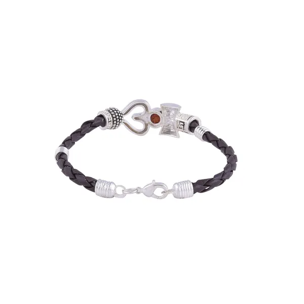 Silver_Brass_Premium_Trishul_Bracelet_For_Unisex