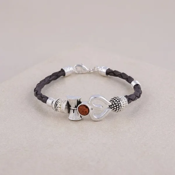 Silver_Brass_Premium_Trishul_Bracelet_For_Unisex