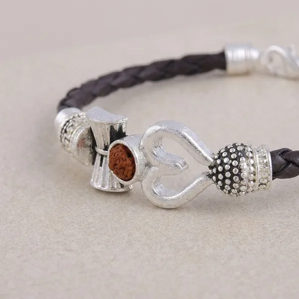 Silver_Brass_Premium_Trishul_Bracelet_For_Unisex