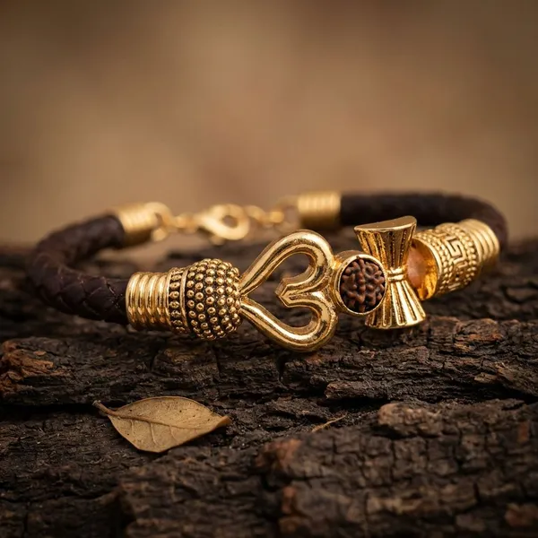 Golden_Brass_Premium_Trishul_Bracelet_For_Unisex