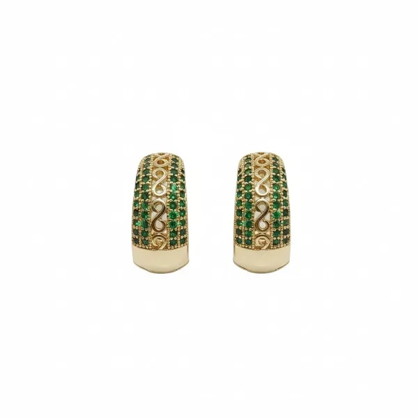 Green_Stainless_Steel_Premium_Classic_Pave_Earring_For_Women