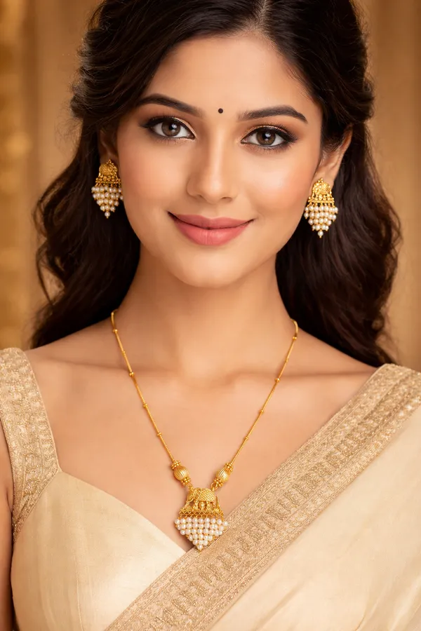 Gold-Tone_Temple_Necklace_Set_with_Elephant_Motif_&_Pearl_Drops