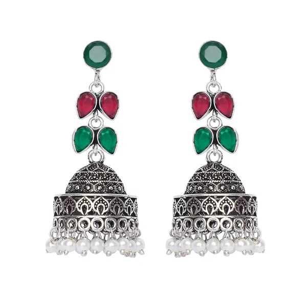 Oxidised_Pink_&_Green_Leaf_BeadssJhumka