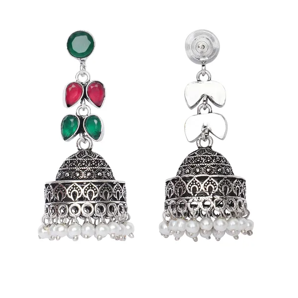 Oxidised_Pink_&_Green_Leaf_BeadssJhumka