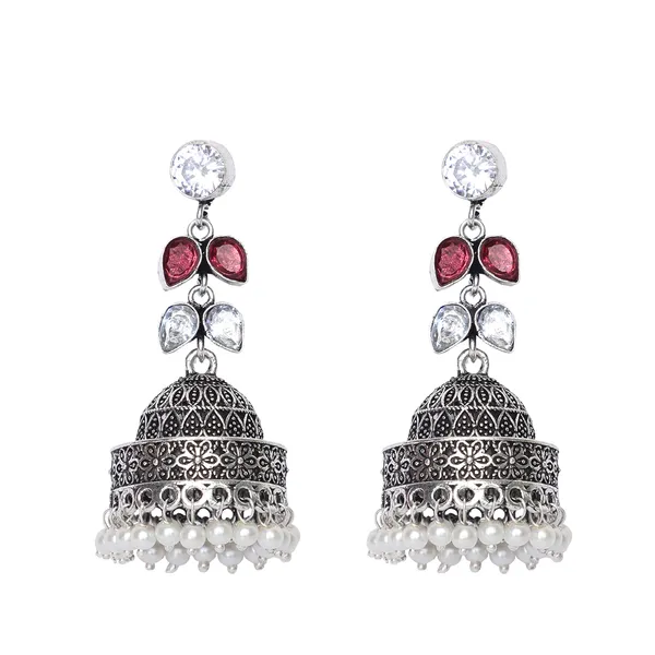 Pink_Brass_Premium_Leaf_Oxidised_Jhumka_For_Women