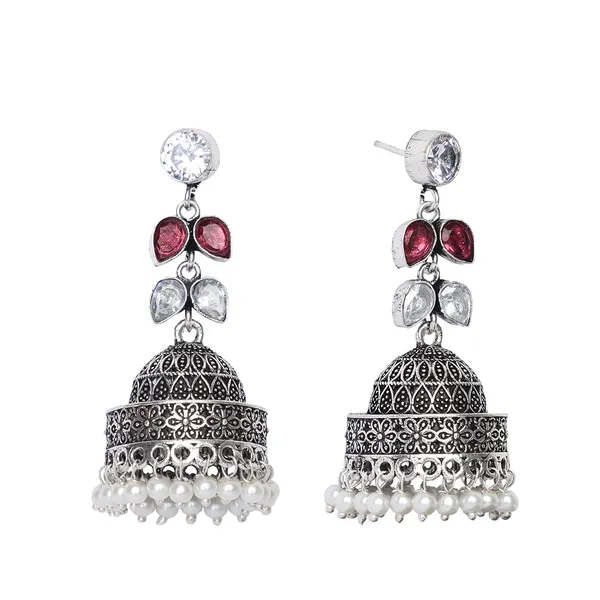 Pink_Brass_Premium_Leaf_Oxidised_Jhumka_For_Women