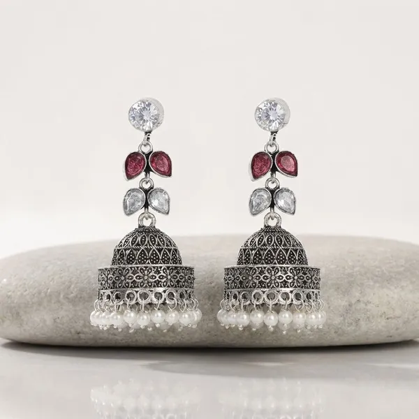 Pink_Brass_Premium_Leaf_Oxidised_Jhumka_For_Women