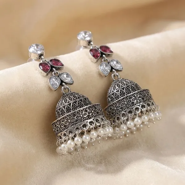 Pink_Brass_Premium_Leaf_Oxidised_Jhumka_For_Women