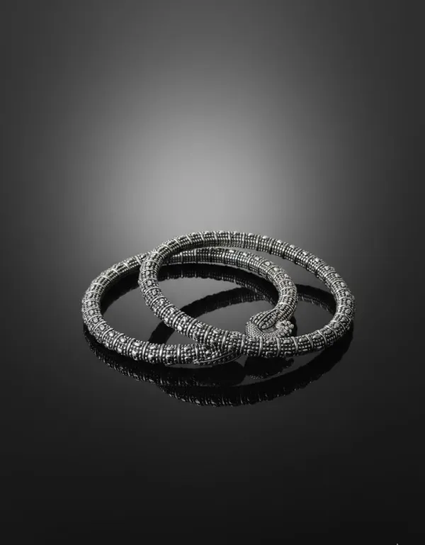 Silver_Metal_Premium_Peacock_Kada_Bangle_For_Women_(Set_Of_2)