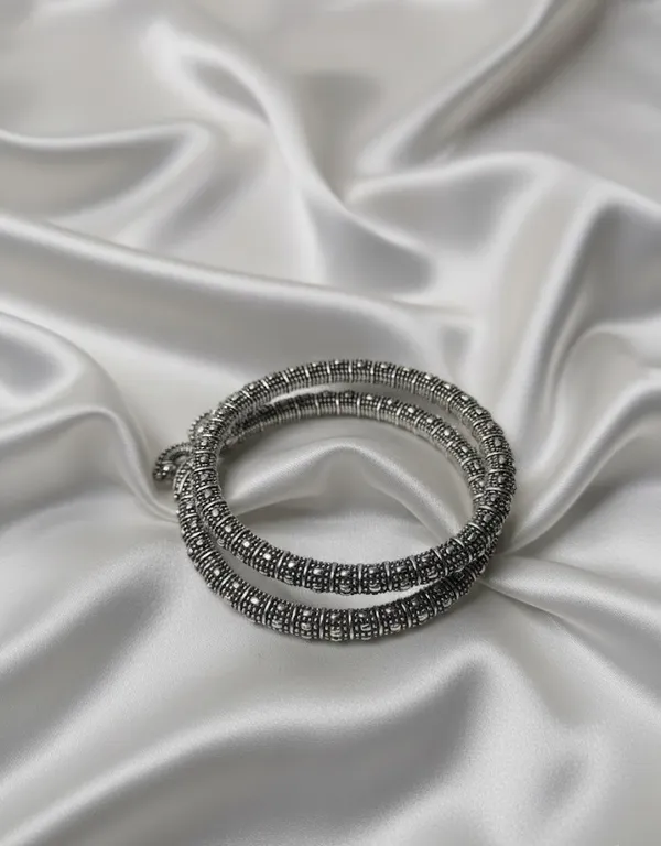 Silver_Metal_Premium_Peacock_Kada_Bangle_For_Women_(Set_Of_2)