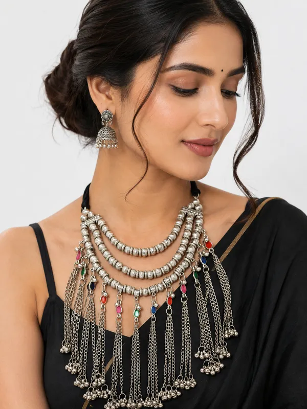 Oxidised_Kutch_Style_Tassel_Boho_Necklace