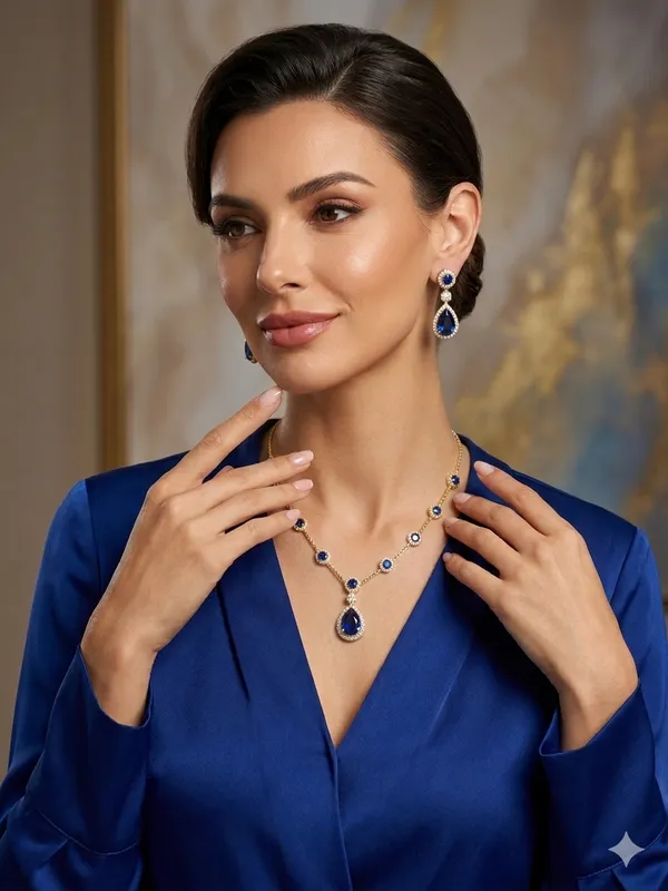 Western_Style_Drop_Blue_AD_Necklace_Set