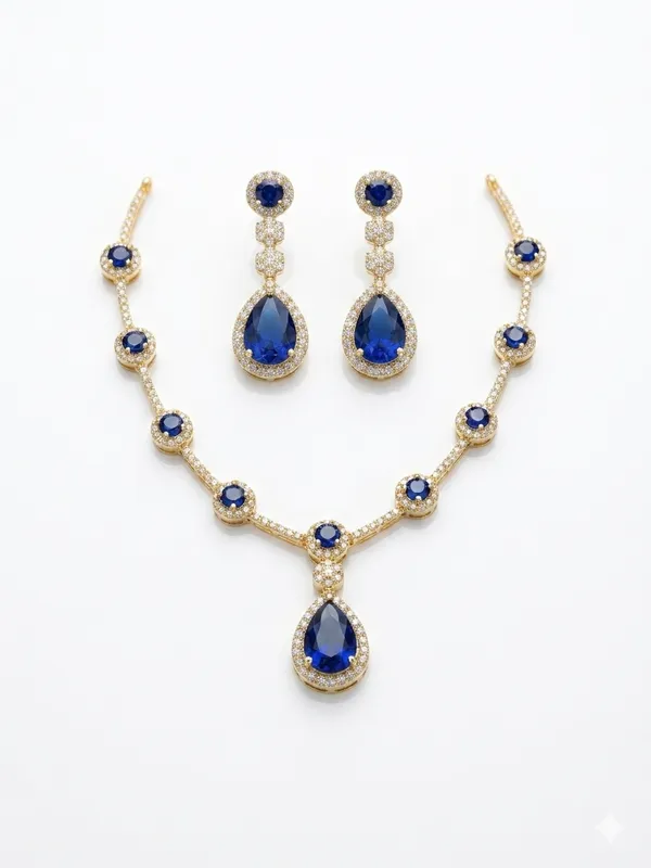 Western_Style_Drop_Blue_AD_Necklace_Set
