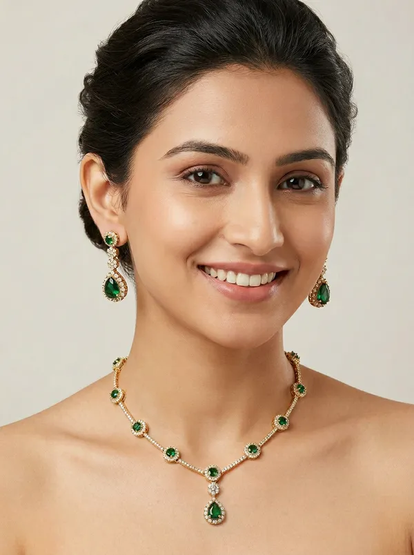 Emerald_Green_American_Diamond_Drop_Necklace_Set_with_Matching_Earrings
