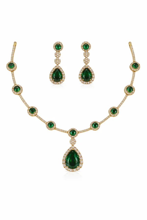 Emerald_Green_American_Diamond_Drop_Necklace_Set_with_Matching_Earrings