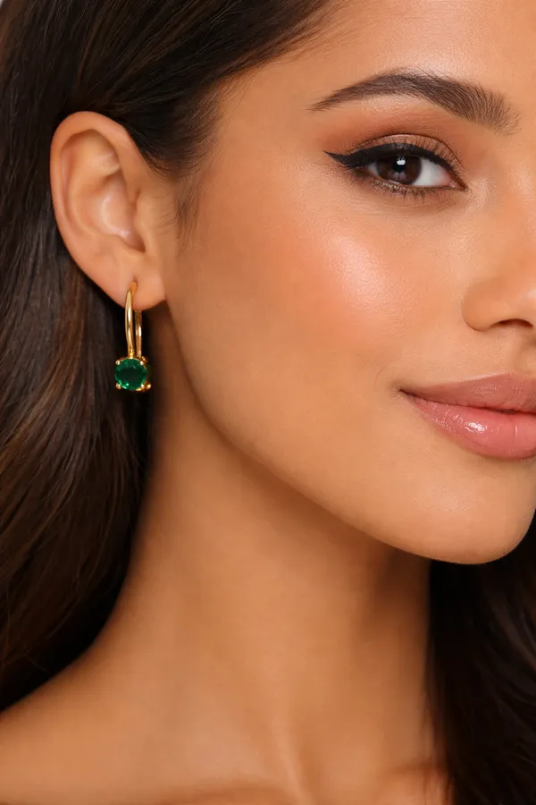 Anti_Tarnish_Golden_Green_Hoops_Earrings