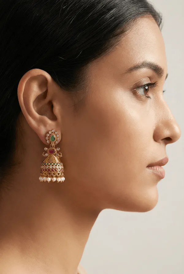 Traditional_Gold-Plated_Multicolour_Temple_Jhumka_Earrings_with_Pearl_Drops