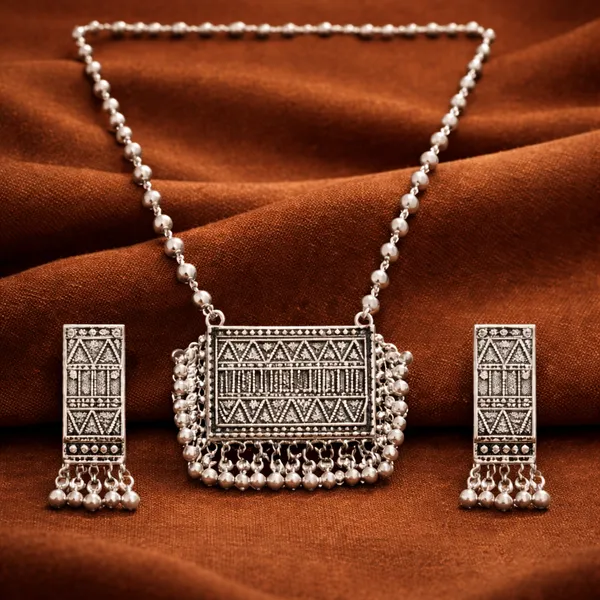 German_Silver_Premium_Long_Pendant_Chain_Set_For_Women
