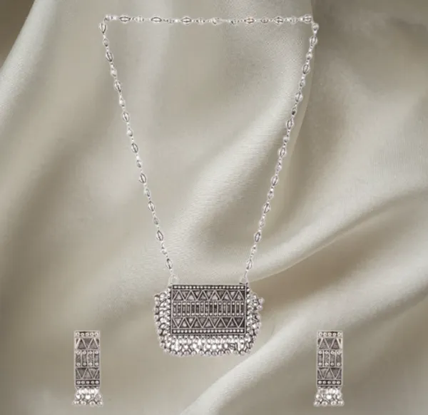 German_Silver_Premium_Long_Pendant_Chain_Set_For_Women
