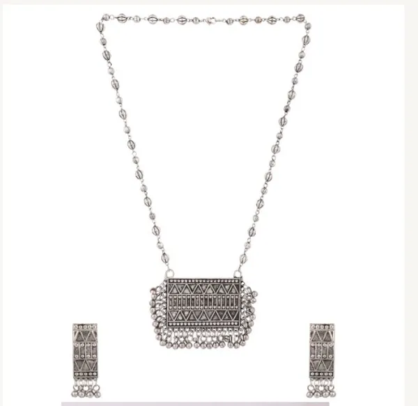 German_Silver_Premium_Long_Pendant_Chain_Set_For_Women