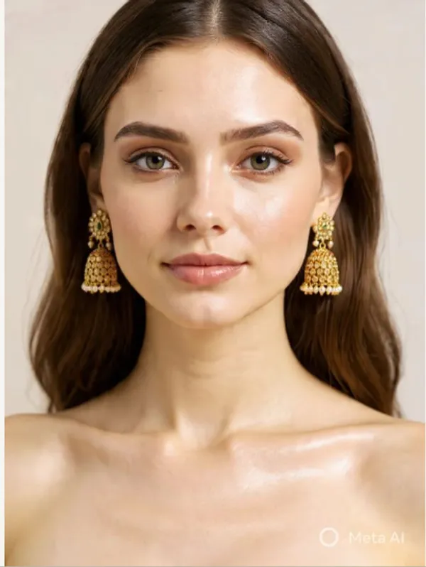 South_Indian_Style_Golden_Copper_Premium_Earrings_For_Women