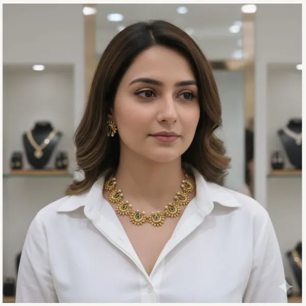 Green_Copper_Premium_Plated_Halfmoon_South_Indian_Necklace_Set_For_Women