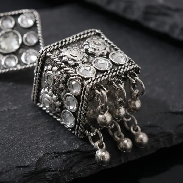 German_Silver_Premium_Afghani_Tone_Beads_Jhumka_For_Women