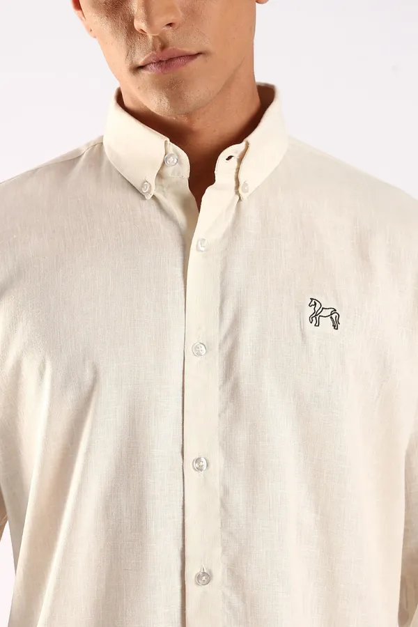 Off_White_Full_Sleeves_100%_Pure_Irish_Linen_Cotton_Shirt_For_Men