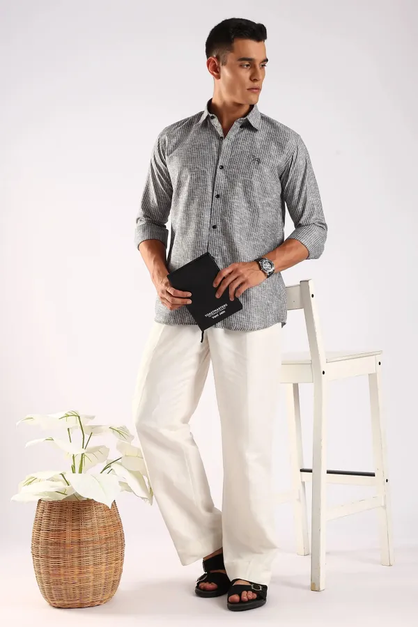 Charcoal_Black_Linen_100%_Pure_Cotton_Striped_Shirt_For_Men