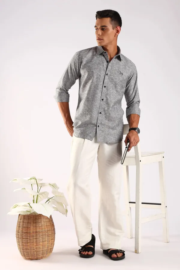 Charcoal_Black_Linen_100%_Pure_Cotton_Striped_Shirt_For_Men
