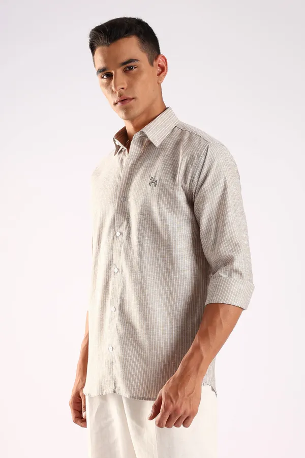 Beige_Linen_100%_Pure_Cotton_Grove_Striped_Shirt_For_Men