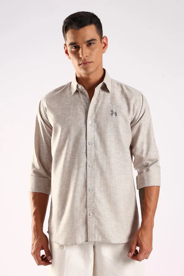 Beige_Linen_100%_Pure_Cotton_Grove_Striped_Shirt_For_Men
