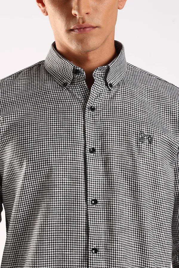 Black_Linen_100%_Pure_Cotton_Blend_Opaque_Checked_Shirt_For_Men
