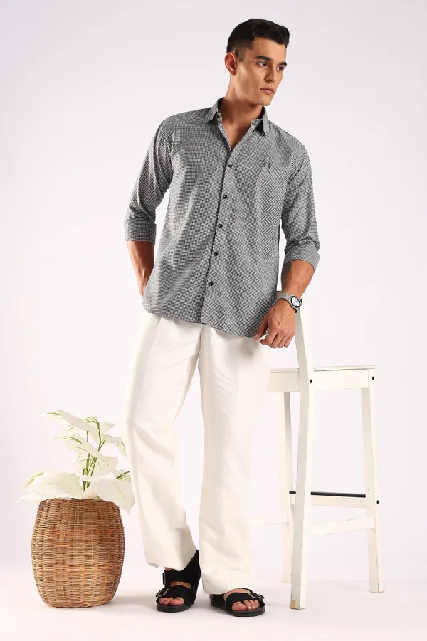 Black_Linen_100%_Pure_Cotton_Blend_Opaque_Checked_Shirt_For_Men