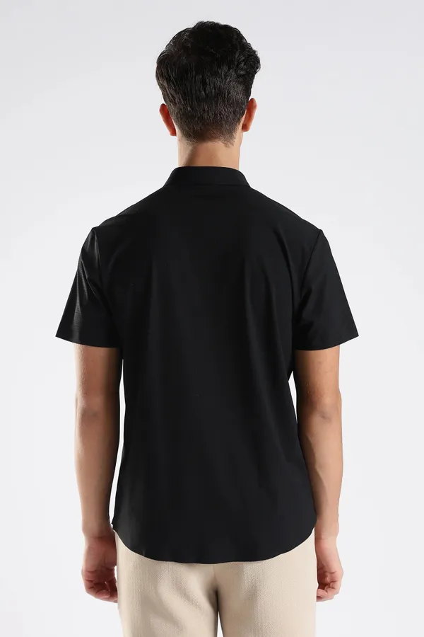 Black_Nylon_Spandex_Stitchless_Shirt_For_Men