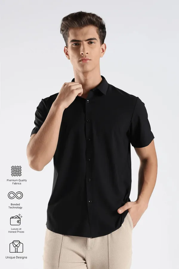 Black_Nylon_Spandex_Stitchless_Shirt_For_Men