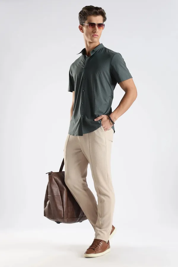 Dark_Green_Nylon_Spandex_Stitchless_Shirt_For_Men