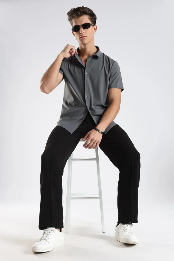 Classic_Grey_Nylon_Spandex_Stitchless_Shirt_For_Men