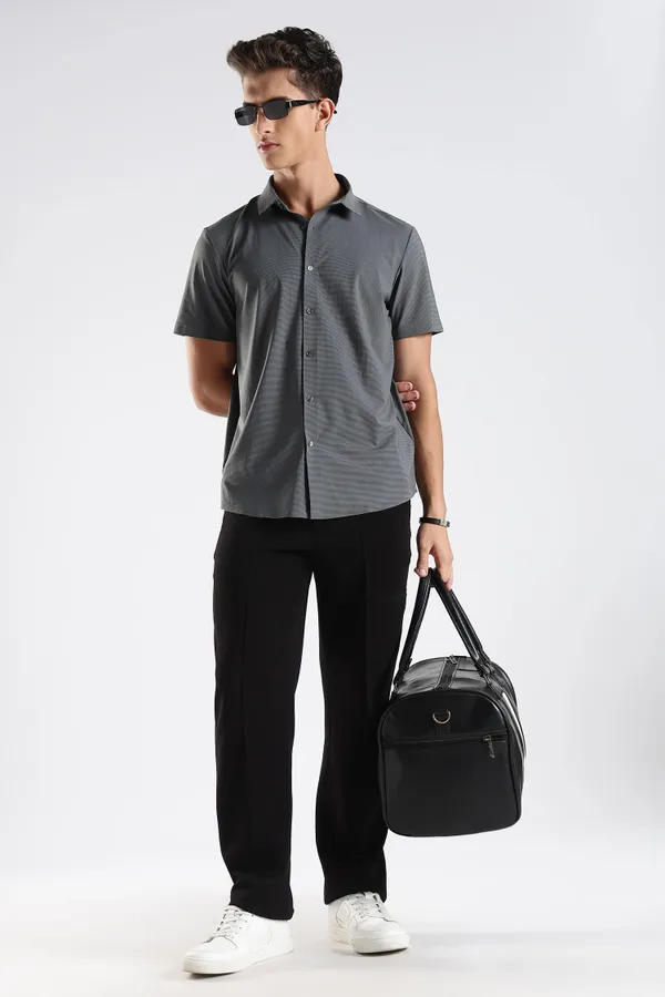 Classic_Grey_Nylon_Spandex_Stitchless_Shirt_For_Men