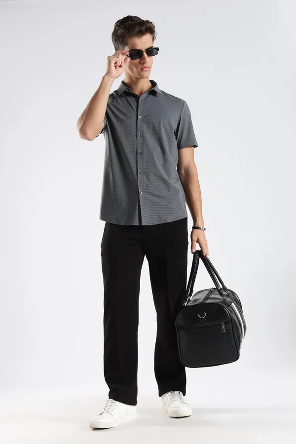 Classic_Grey_Nylon_Spandex_Stitchless_Shirt_For_Men