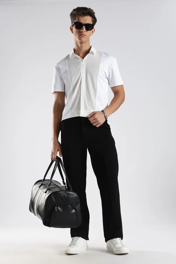 White_Nylon_Spandex_Stitchless_T-Shirt_For_Men