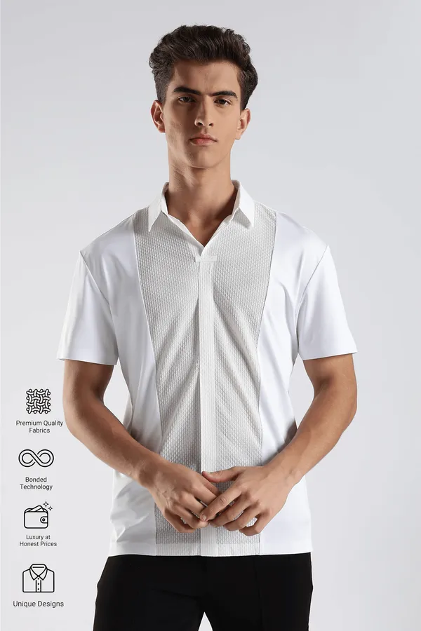 White_Nylon_Spandex_Stitchless_T-Shirt_For_Men