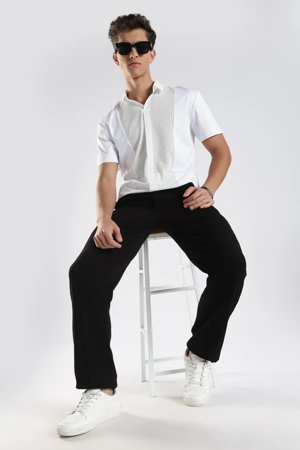 White_Nylon_Spandex_Stitchless_T-Shirt_For_Men