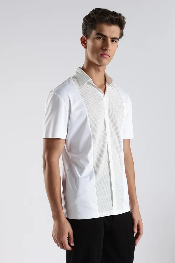 White_Nylon_Spandex_Stitchless_T-Shirt_For_Men