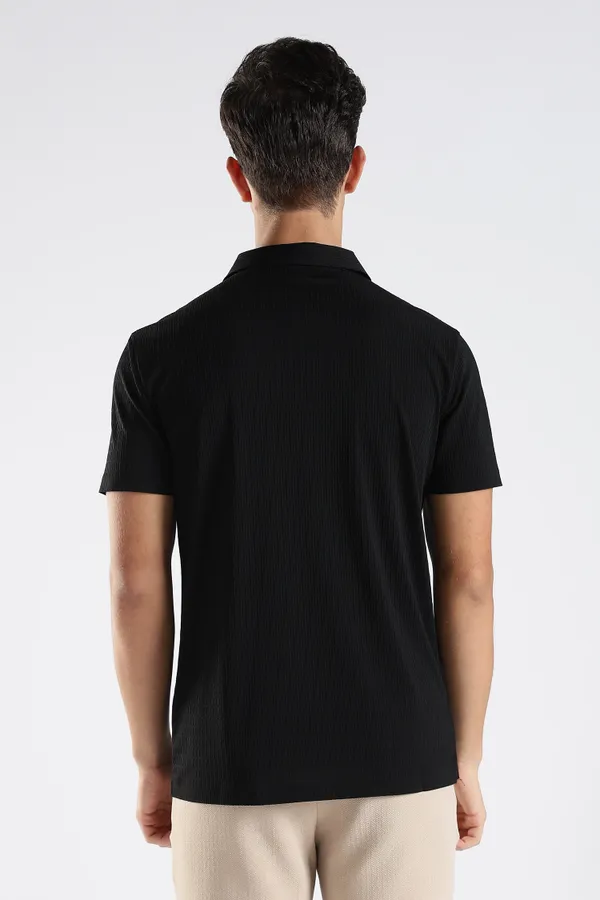 Black_Nylon_Spandex_Stitchless_T-Shirt_For_Men