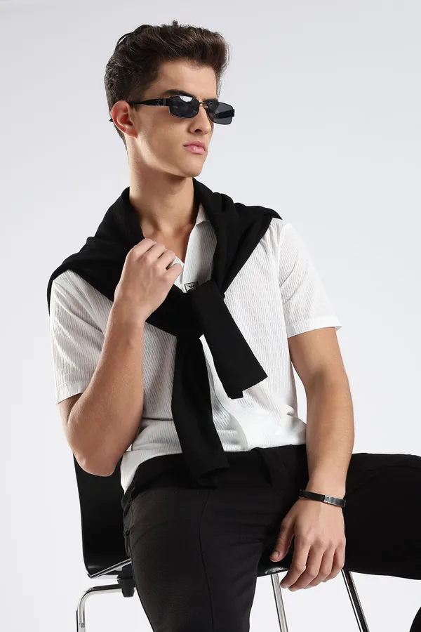 White_Nylon_Spandex_Stitchless_T-Shirt_For_Men