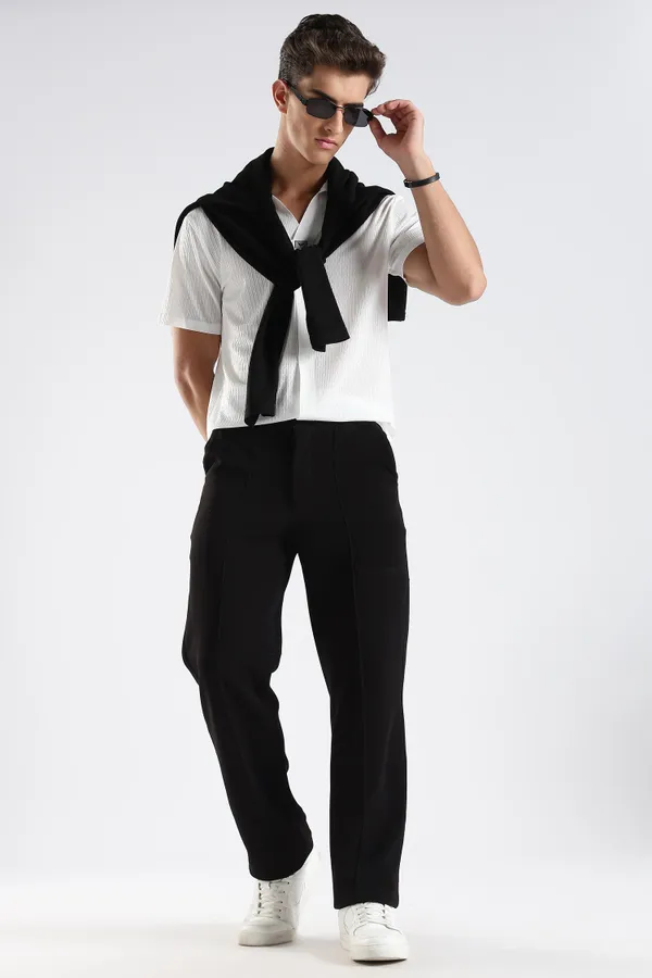 White_Nylon_Spandex_Stitchless_T-Shirt_For_Men
